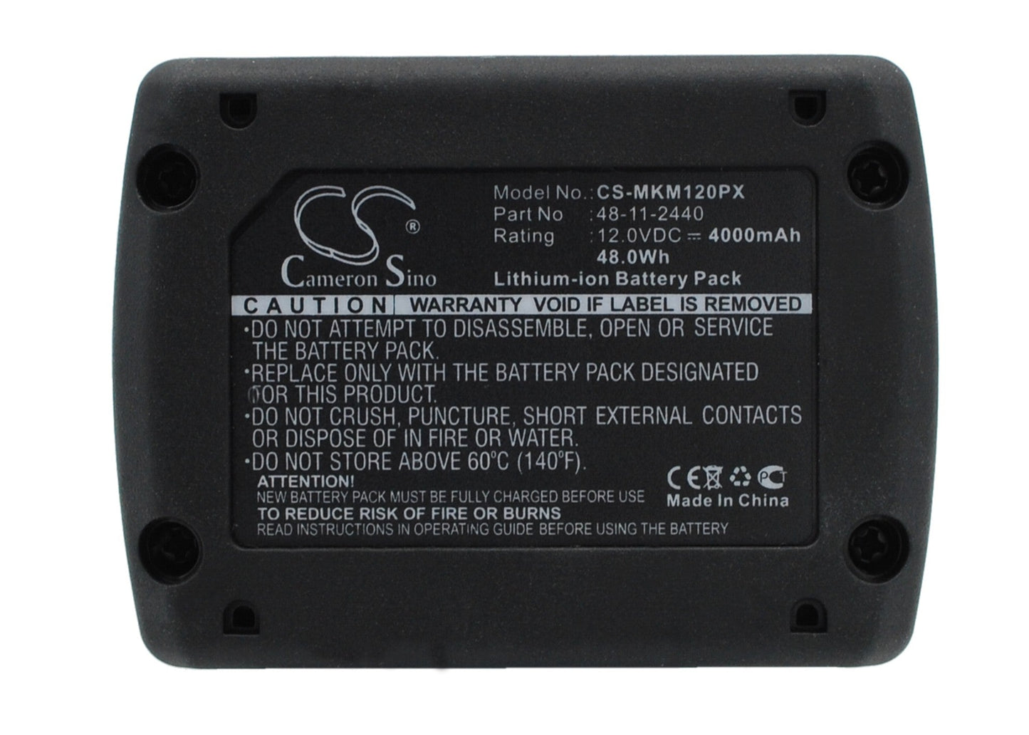 Replacement Battery for Milwaukee  C12 FM – Power Tools – 4000mAh / 48.00Wh / 12.0V