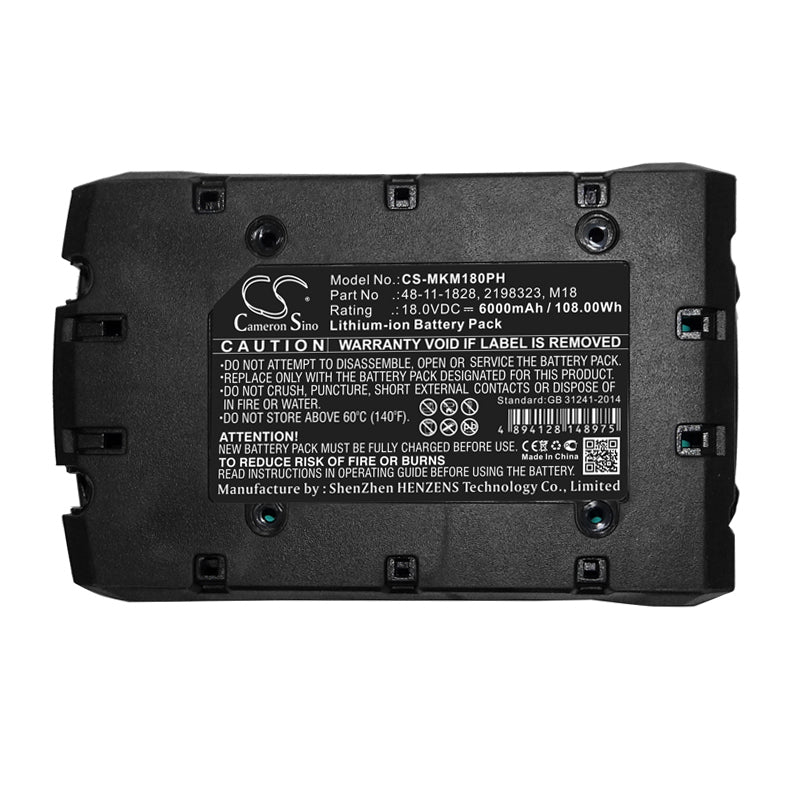 Replacement Battery for Milwaukee 0880-20 – Power Tools – 6000mAh / 108.00Wh / 18.0V