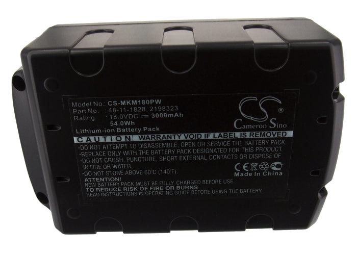 Replacement Battery for Atlas Copco LokTor H18 – Power Tools – 3000mAh / 54.00Wh / 18.0V