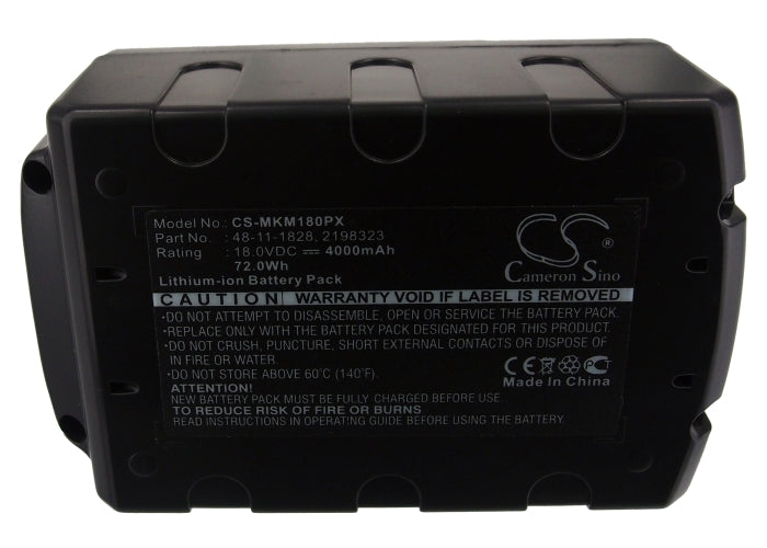Replacement Battery for Atlas Copco LokTor H18 – Power Tools – 4000mAh / 72.00Wh / 18.0V