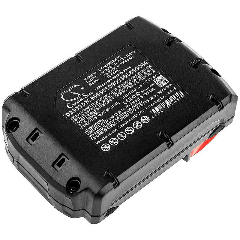 Replacement Battery for Atlas Copco LokTor H18 – Power Tools – 2000mAh / 36.00Wh / 18.0V