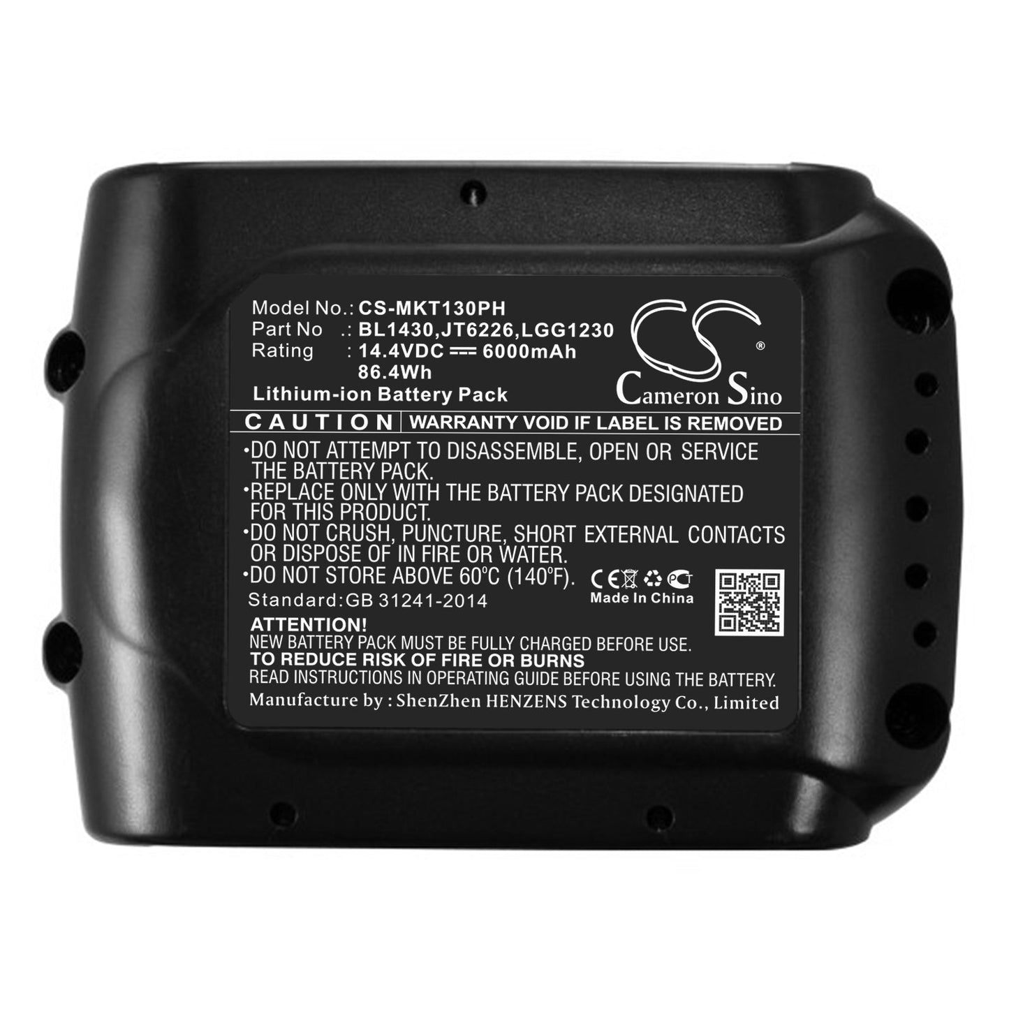 Replacement Battery for Makita BBO140 – Power Tools – 6000mAh / 86.40Wh / 14.4V