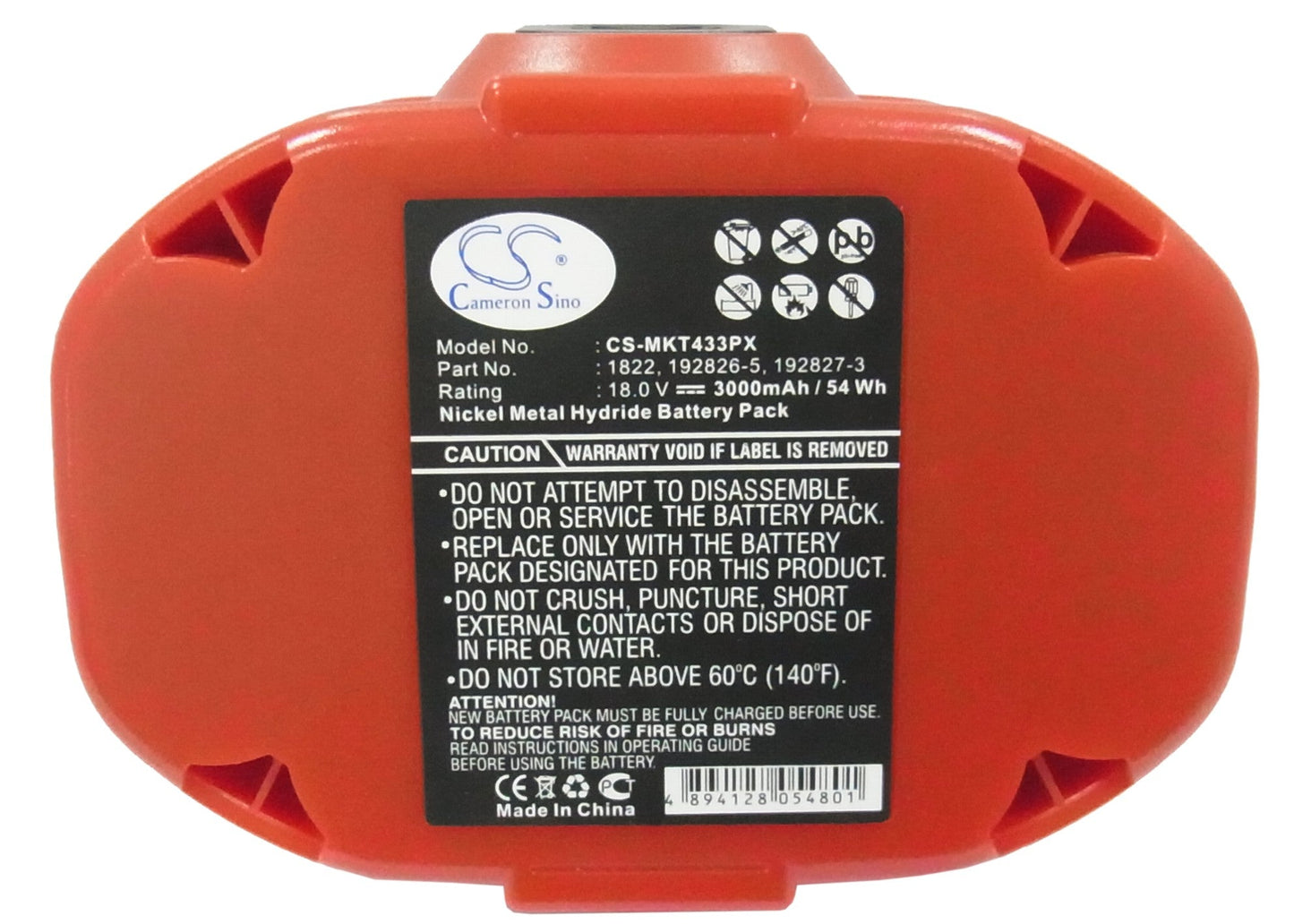Replacement Battery for Makita 4334D – Power Tools – 3000mAh / 54.00Wh / 18.0V