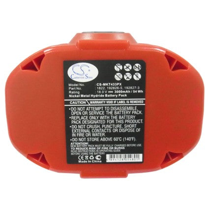 Replacement Battery for Makita 4334D 4334DWA, 4334DWAE, – 3000mAh / 54.00Wh