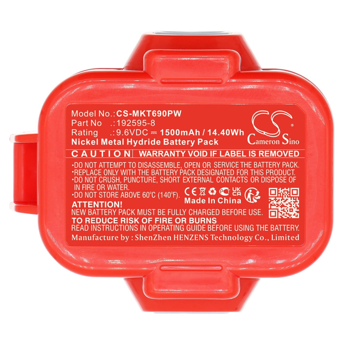 Replacement Battery for Makita 6207D – Power Tools – 1500mAh / 14.40Wh / 9.6V