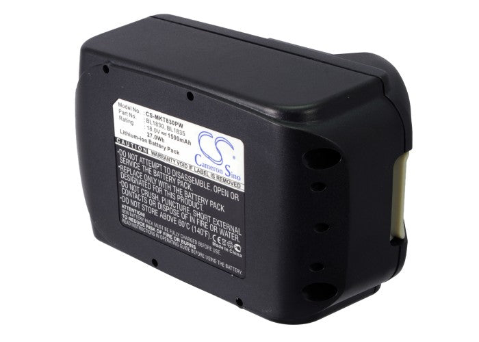 Replacement Battery for Makita BBO140 – Power Tools – 1500mAh / 27.00Wh / 18.0V