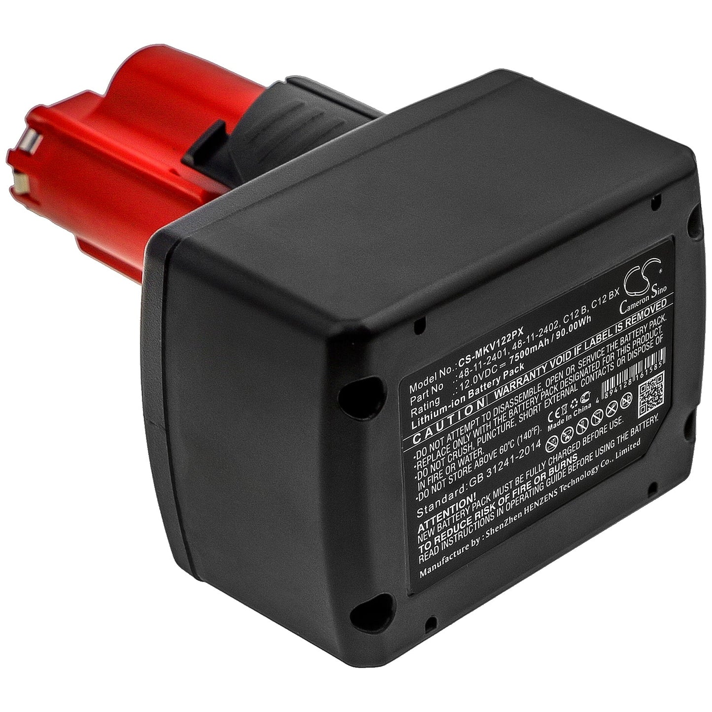 Replacement Battery for Milwaukee  2207-20 – Power Tools – 7500mAh / 90.00Wh / 12.0V
