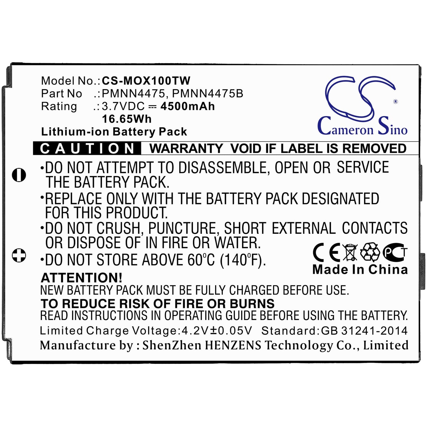 Replacement Battery for LEX L10 – Two-Way Radio – 4500mAh / 16.65Wh / 3.7V