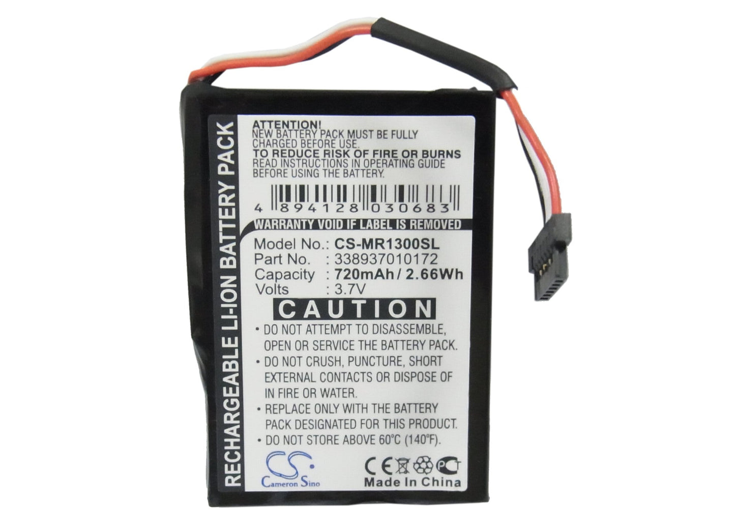 Replacement Battery for Magellan RoadMate 1300 – GPS, Navigator – 720mAh / 2.66Wh / 3.7V