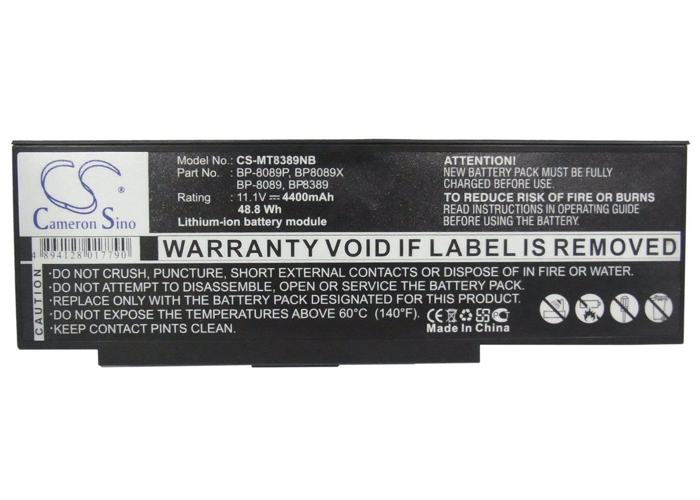 Replacement Battery for Advent 8089P – Notebook, Laptop – 4400mAh / 48.84Wh / 11.1V
