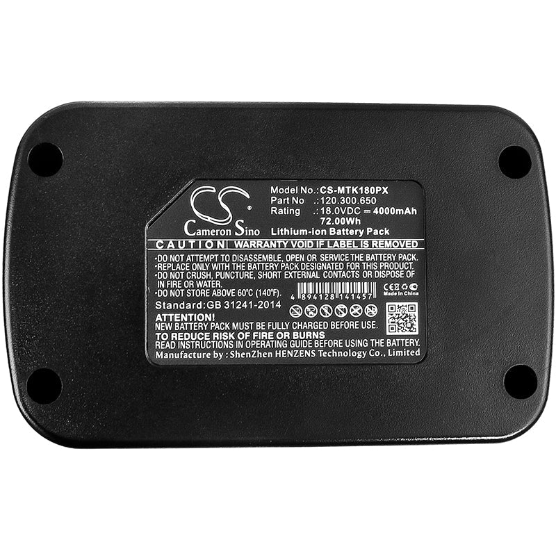 Replacement Battery for MATRIX  AK 18-1-Li – Power Tools – 4000mAh / 72.00Wh / 18.0V
