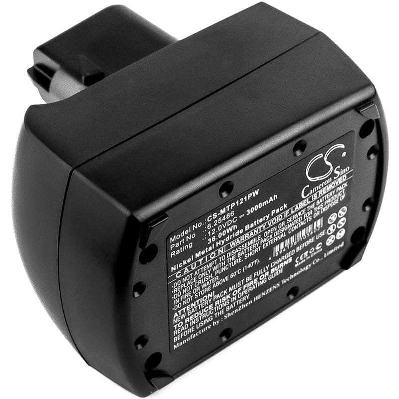 Replacement Battery for Metabo  BS 12 SP – Power Tools – 3000mAh / 36.00Wh / 12.0V