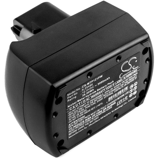 Replacement Battery for Metabo  BS 12 SP – Power Tools – 3000mAh / 36.00Wh / 12.0V