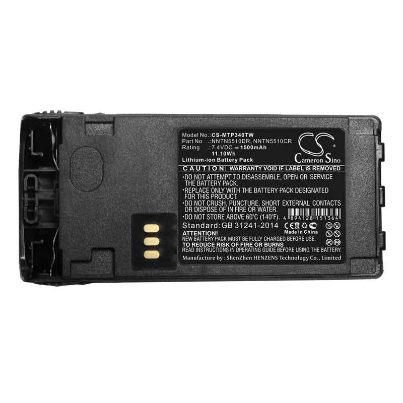 Replacement Battery for Motorola GP329 EX – Two-Way Radio – 1500mAh / 11.10Wh / 7.4V