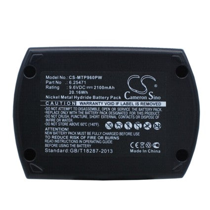 Replacement Battery for Metabo BS 9.6 BS9.6, BSP9.6, – 2100mAh / 20.16Wh
