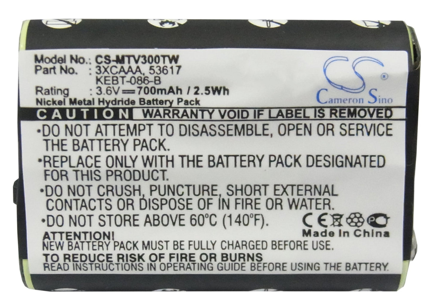 Replacement Battery for Motorola FV300 – Two-Way Radio – 700mAh / 2.52Wh / 3.6V