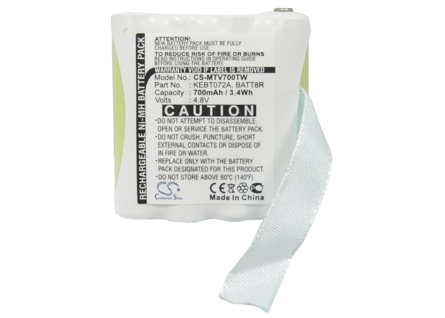 Replacement Battery for Motorola M370H1A – Two-Way Radio – 700mAh / 4.8V
