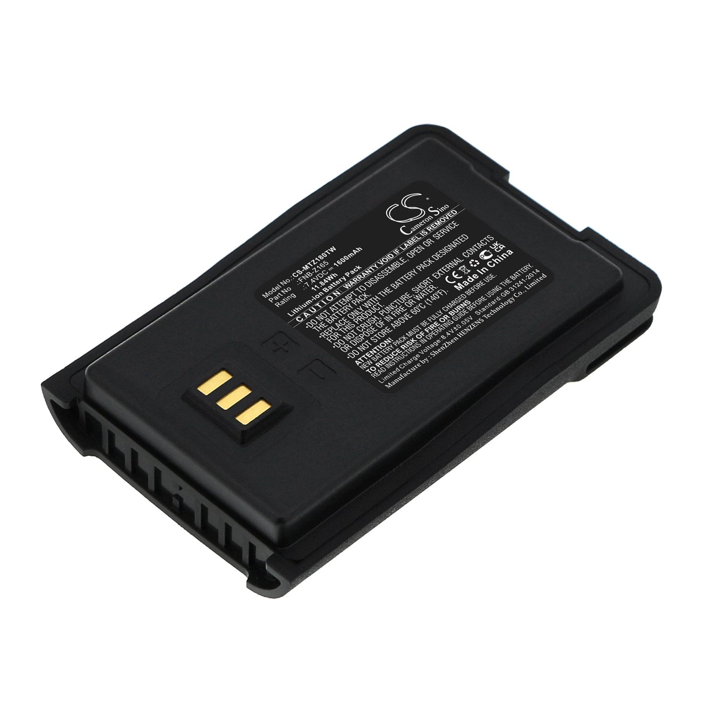 Replacement Battery for Motorola VZ-10 – Two-Way Radio – 1600mAh / 11.84Wh / 7.4V