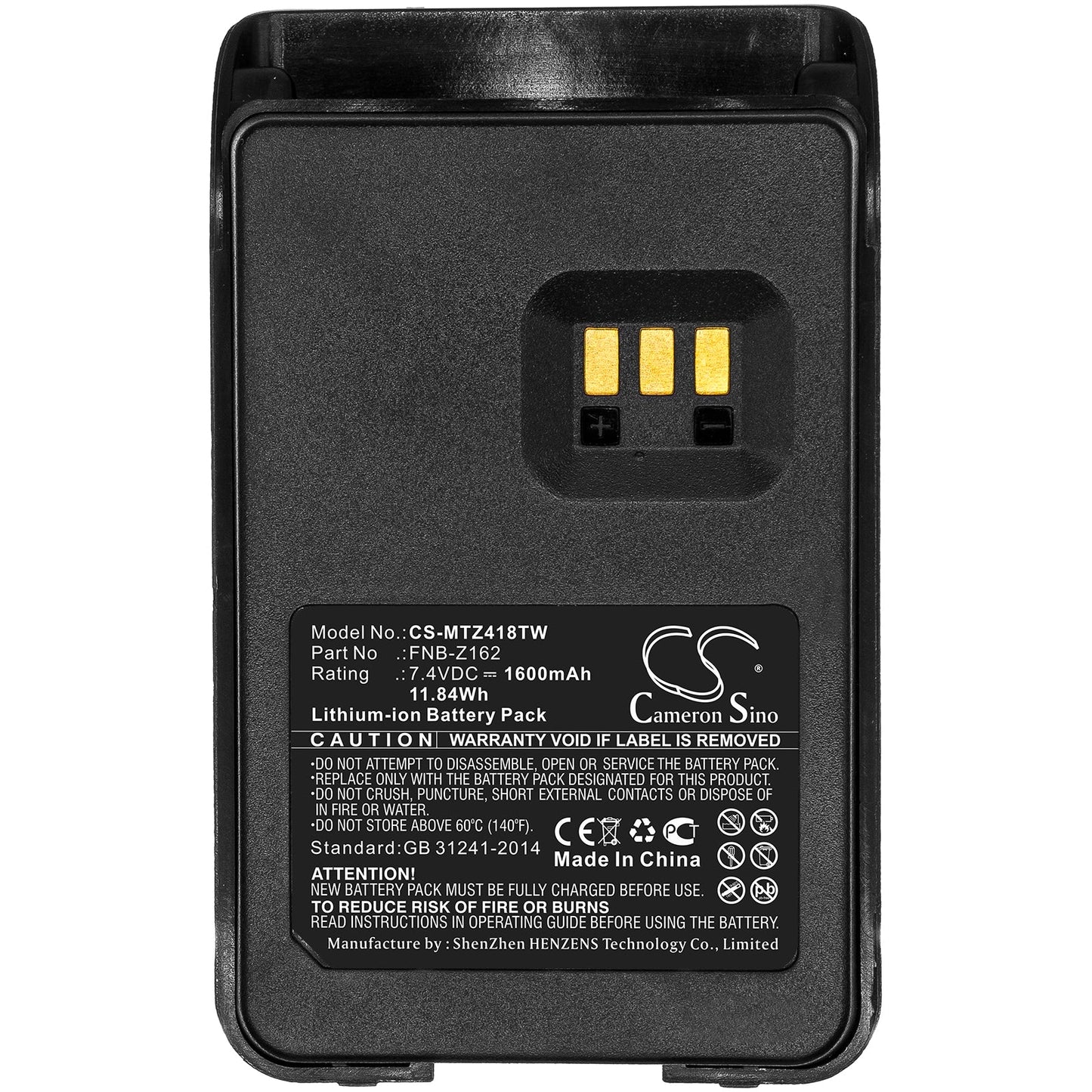 Replacement Battery for Motorola MagOne V418D – Two-Way Radio – 1600mAh / 11.84Wh / 7.4V