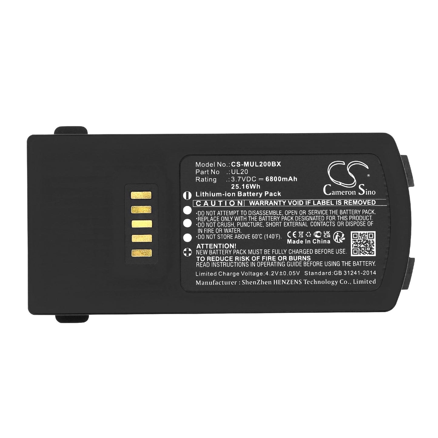 Replacement Battery for M3 Mobile UL20 – Barcode Scanner – 6800mAh / 25.16Wh / 3.7V