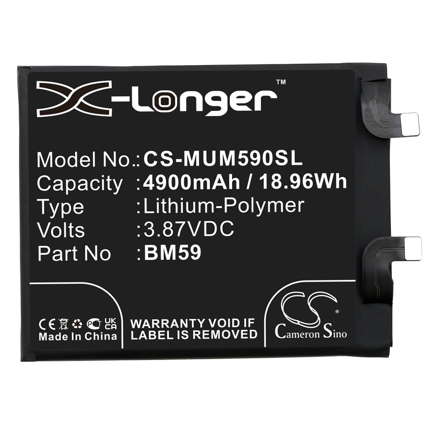 Replacement Battery for Xiaomi 11T – Mobile, SmartPhone – 4900mAh / 18.96Wh / 3.87V