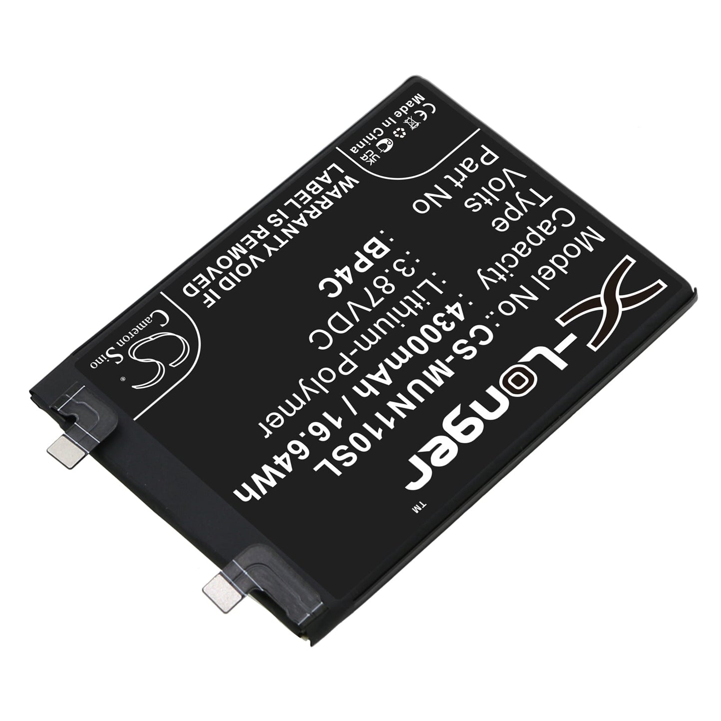 Replacement Battery for Xiaomi Redmi Note 11T Pro+ – Mobile, SmartPhone – 4300mAh / 16.64Wh / 3.87V