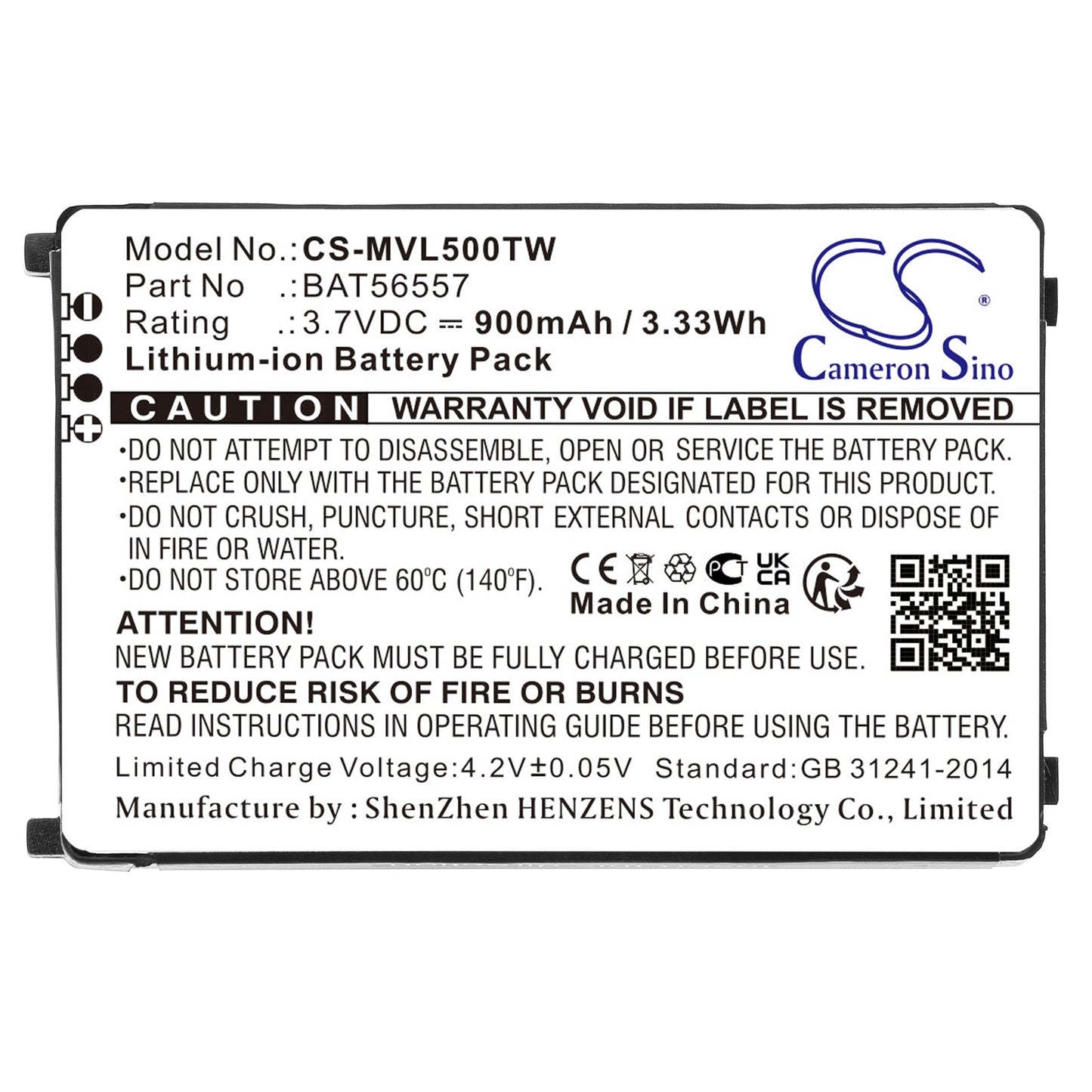 Replacement Battery for Motorola CLS1000 – Two-Way Radio – 900mAh / 3.33Wh / 3.7V