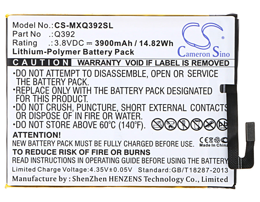 Replacement Battery for Micromax Canvas Juice 3 – Mobile, SmartPhone – 3900mAh / 14.82Wh / 3.8V
