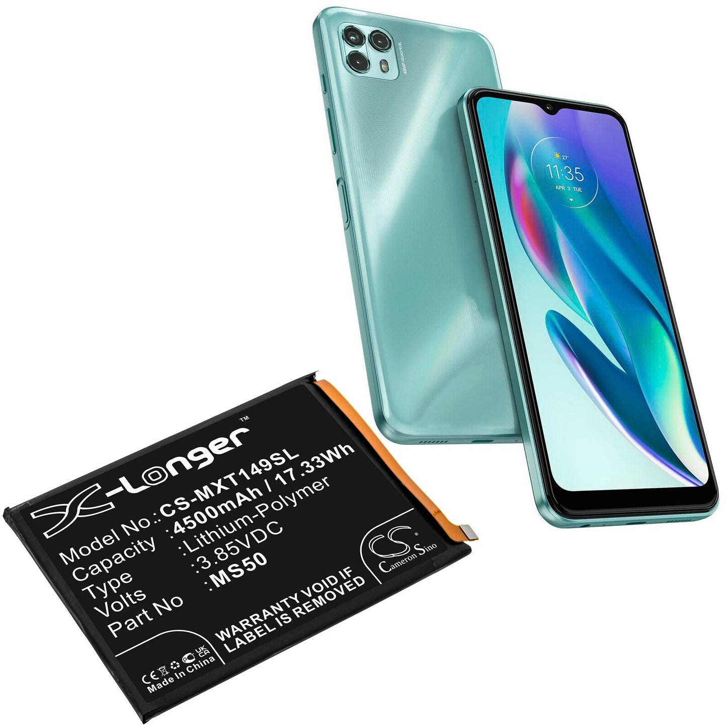 Replacement Battery for Motorola Moto G50 5G – Mobile, SmartPhone – 4500mAh / 17.33Wh / 3.85V