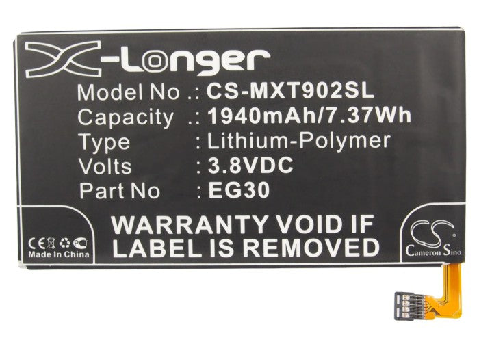 Replacement Battery for Motorola Droid mini – Mobile, SmartPhone – 1940mAh / 7.37Wh / 3.8V