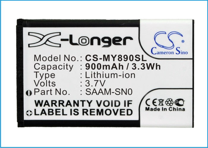 Replacement Battery for ZiO Dual D1 – Mobile, SmartPhone – 900mAh / 3.33Wh / 3.7V