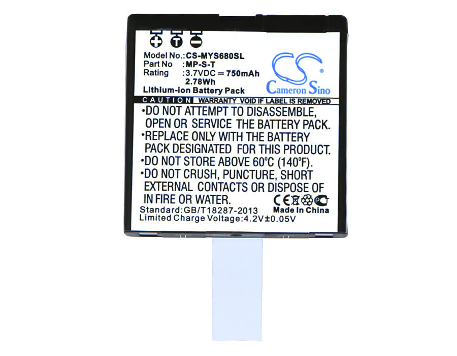 Replacement Battery for myPhone 6600 – Mobile, SmartPhone – 750mAh / 2.78Wh / 3.7V