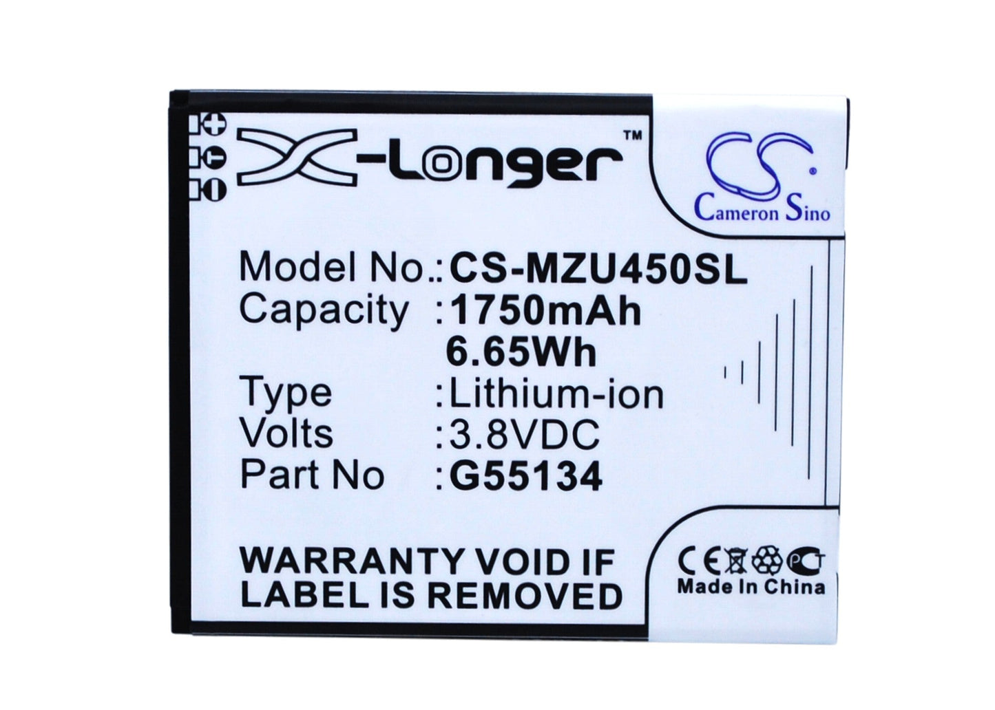 Replacement Battery for NAVON Mizu M450 – Mobile, SmartPhone – 1750mAh / 6.65Wh / 3.8V