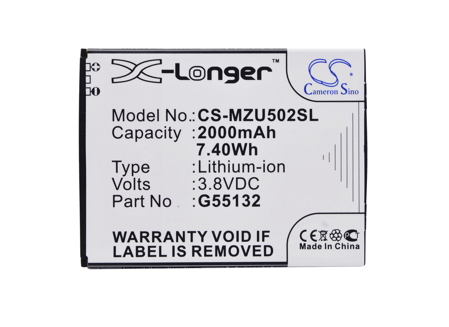 Replacement Battery for NAVON Mizu D502 – Mobile, SmartPhone – 2000mAh / 7.60Wh / 3.8V