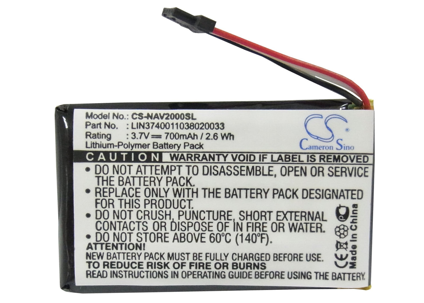 Replacement Battery for Navigon 20 Easy – GPS, Navigator – 700mAh / 3.7V