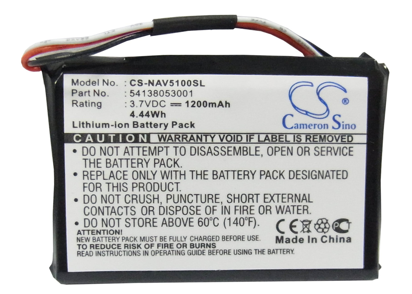 Replacement Battery for Medion MD-95780 – GPS, Navigator – 1200mAh / 4.44Wh / 3.7V