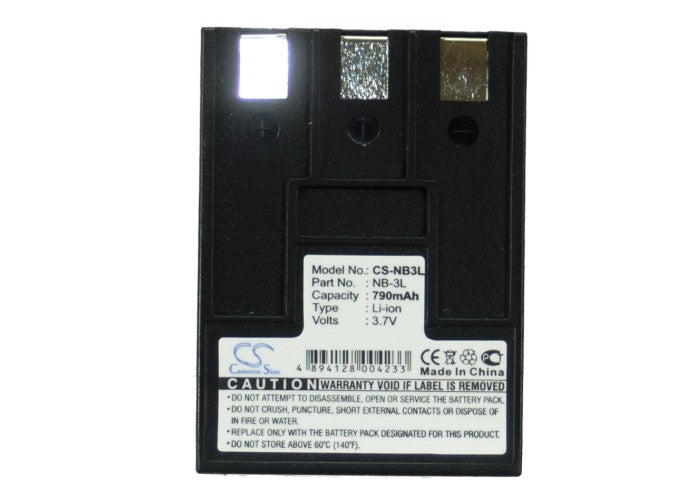 Replacement Battery for Canon Digital 30 – Camera – 790mAh / 2.92Wh / 3.7V