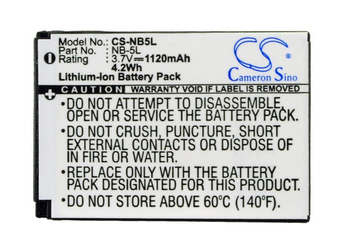 Replacement Battery for Canon Digital IXUS 800 IS – Camera – 1120mAh / 4.14Wh / 3.7V