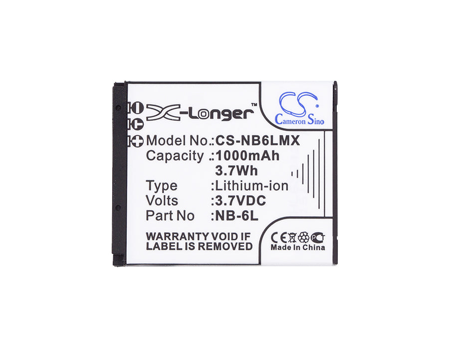 Replacement Battery for Canon Digital IXUS 200 IS – Camera – 1000mAh / 3.70Wh / 3.7V