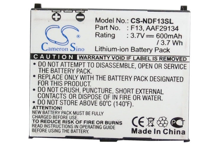 Replacement Battery for NTT Docomo F-04B – Mobile, SmartPhone – 600mAh / 3.7V