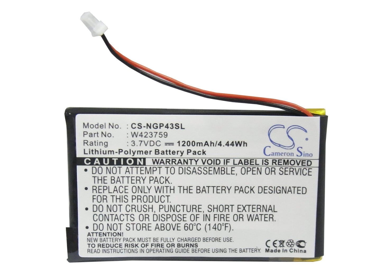 Replacement Battery for Navgear StreetMate GP-43 – GPS, Navigator – 1200mAh / 3.7V