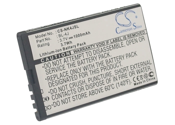 Replacement Battery for Nokia C6 – Mobile, SmartPhone – 1000mAh / 3.70Wh / 3.7V