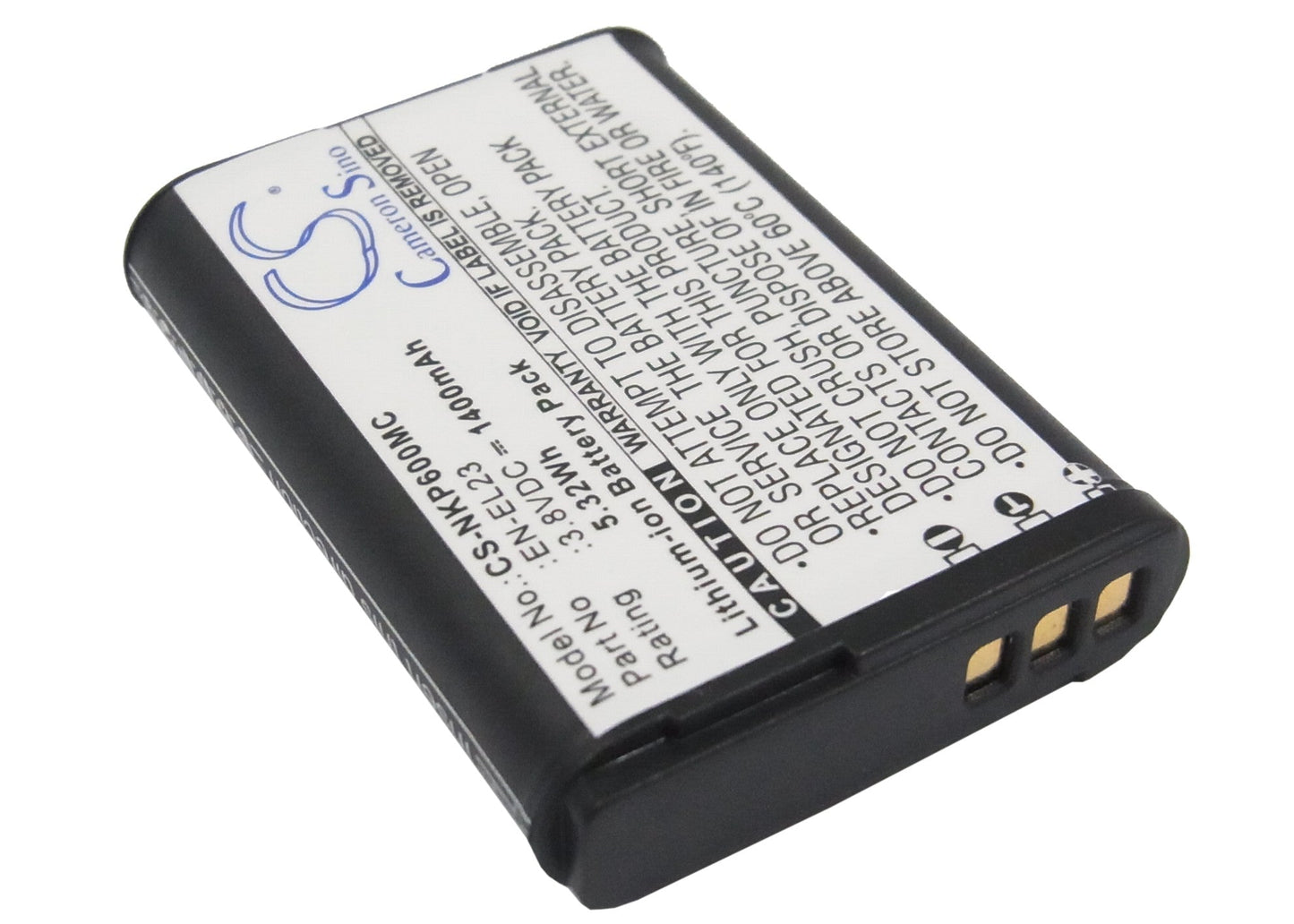 Replacement Battery for Nikon Coolpix P600 – Camera – 1400mAh / 5.32Wh / 3.8V