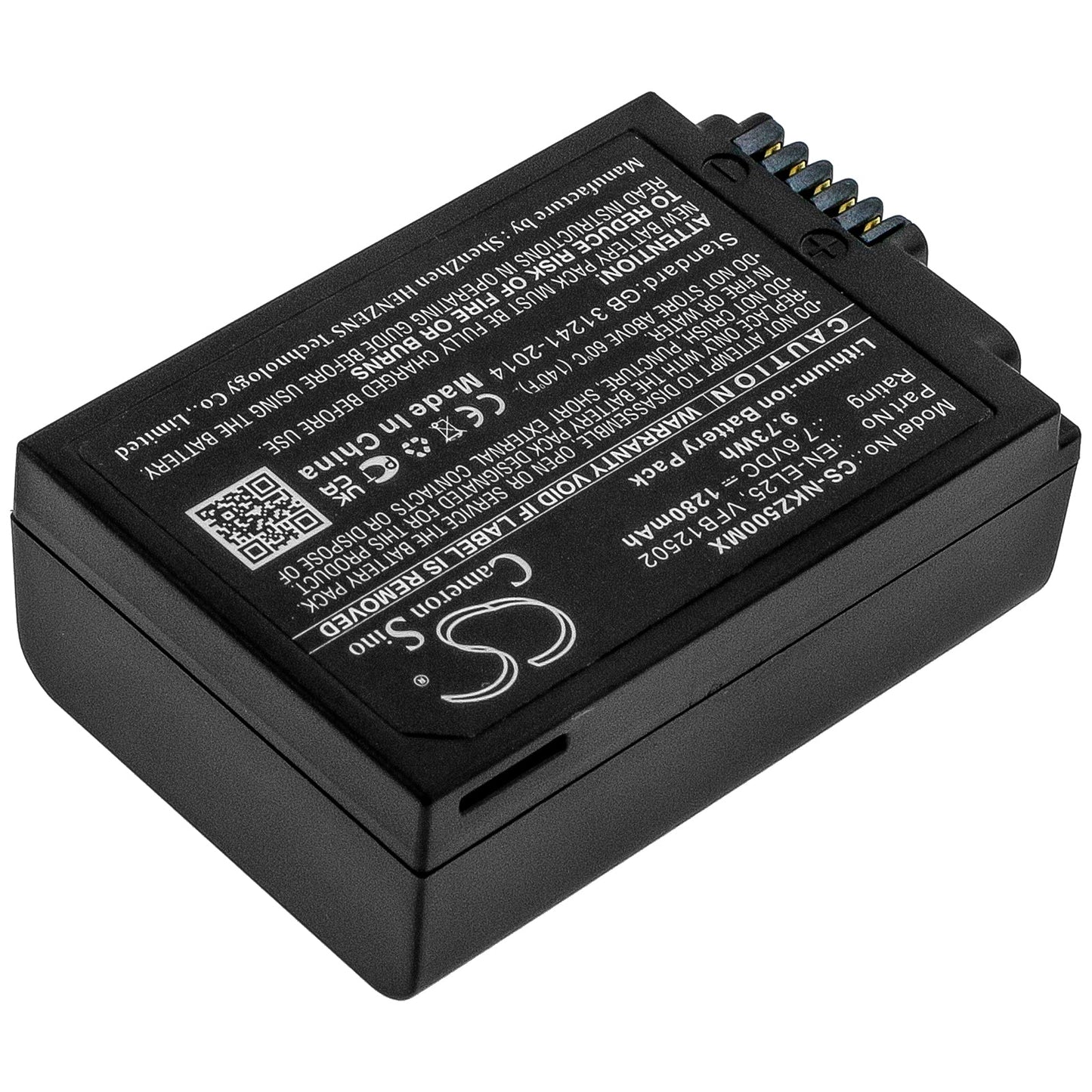 Replacement Battery for Nikon Z FC Mirrorless – Camera – 1280mAh / 9.73Wh / 7.6V