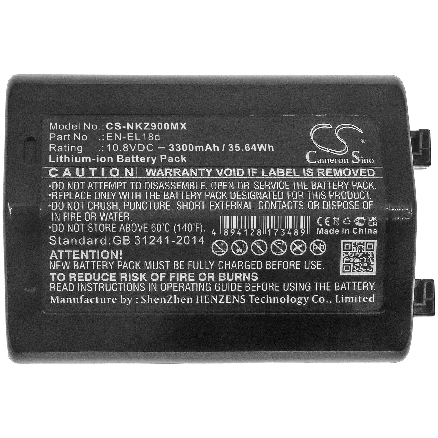 Replacement Battery for NIKON D6 – Camera – 3300mAh / 35.64Wh / 10.8V