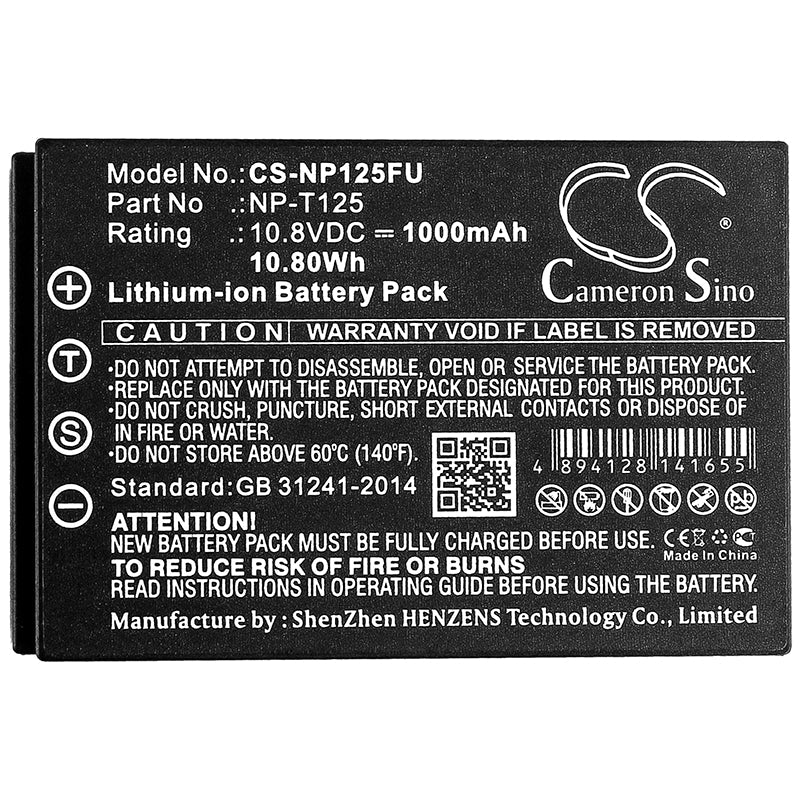 Replacement Battery for Fujifilm GFX 50S – Camera – 1000mAh / 10.80Wh / 10.8V
