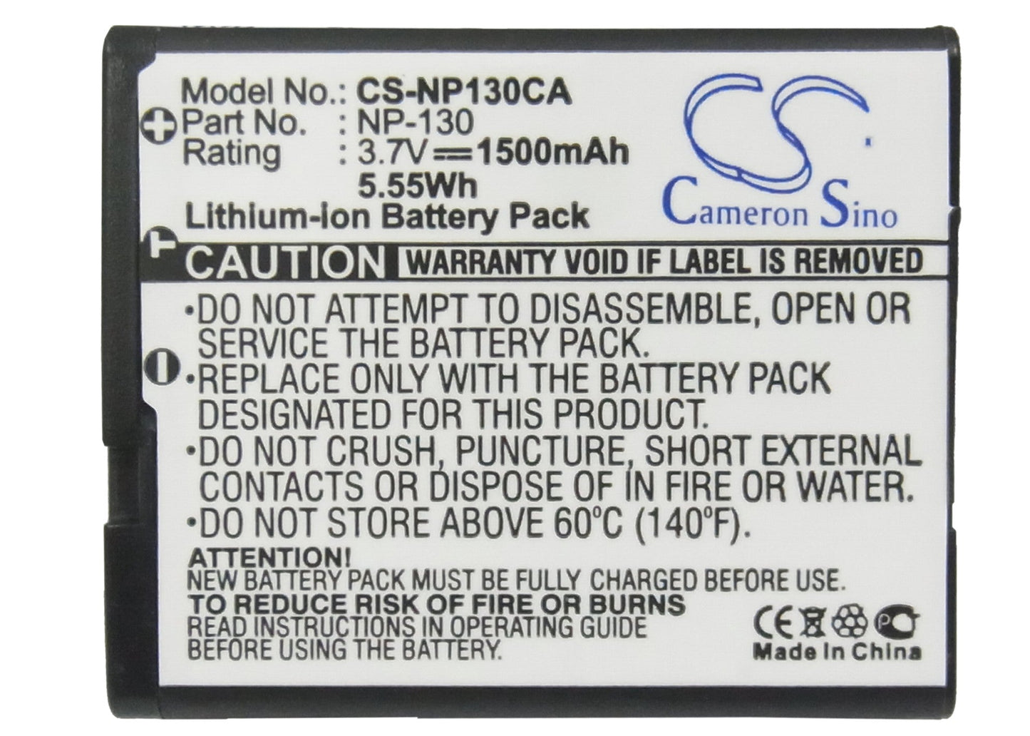 Replacement Battery for Casio Exilim EX-FC300S – Camera – 1500mAh / 3.7V