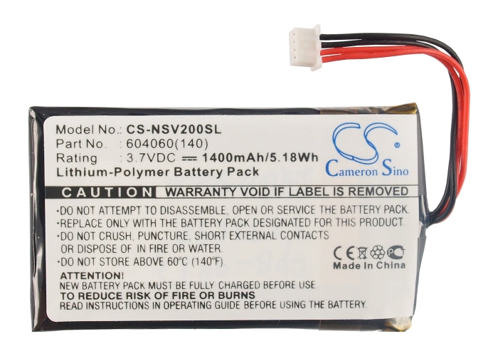 Replacement Battery for Insignia NS-NCV20 – GPS, Navigator – 1400mAh/5.18Wh / 3.7V