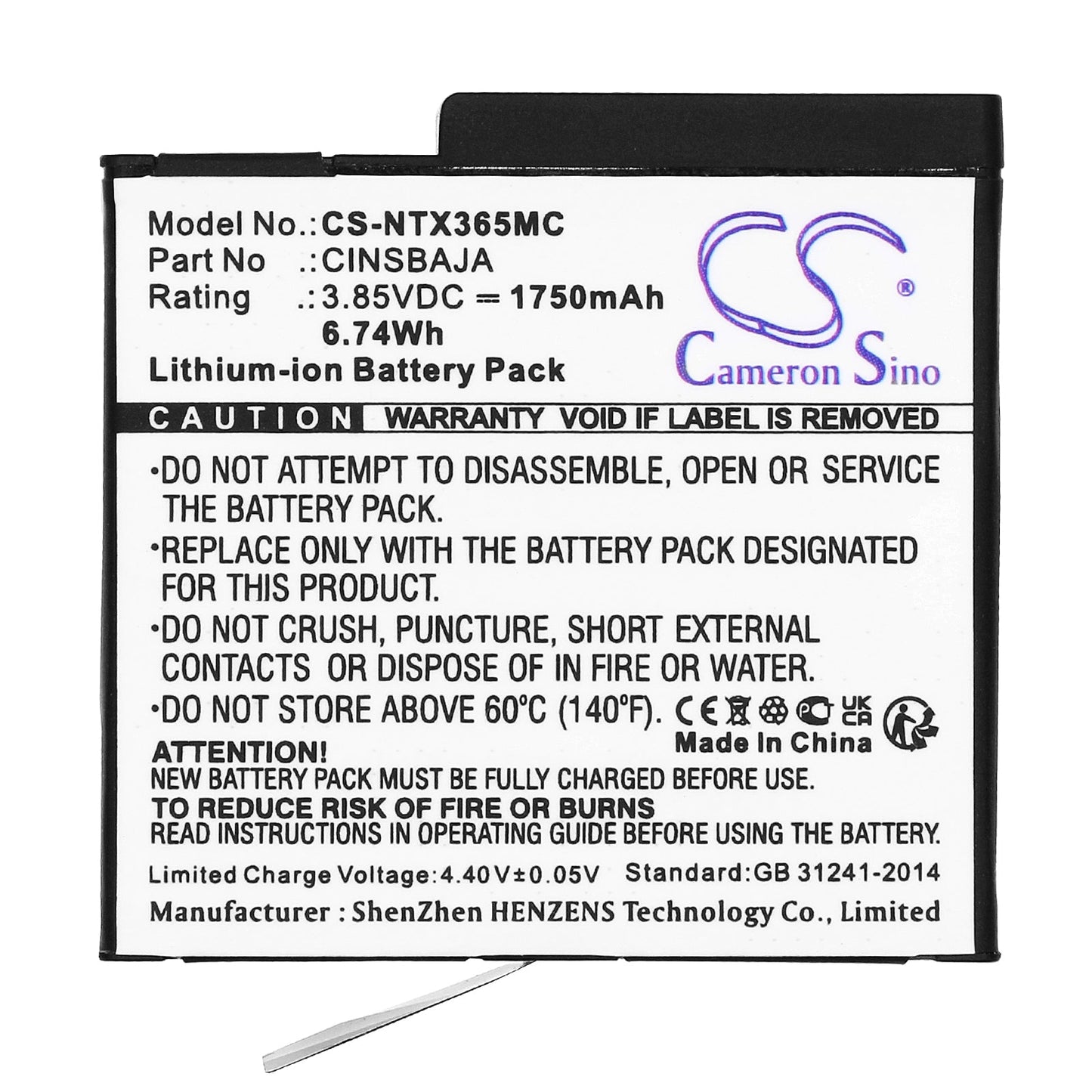 Replacement Battery for Insta360 Ace – Camera – 1750mAh / 6.74Wh / 3.85V