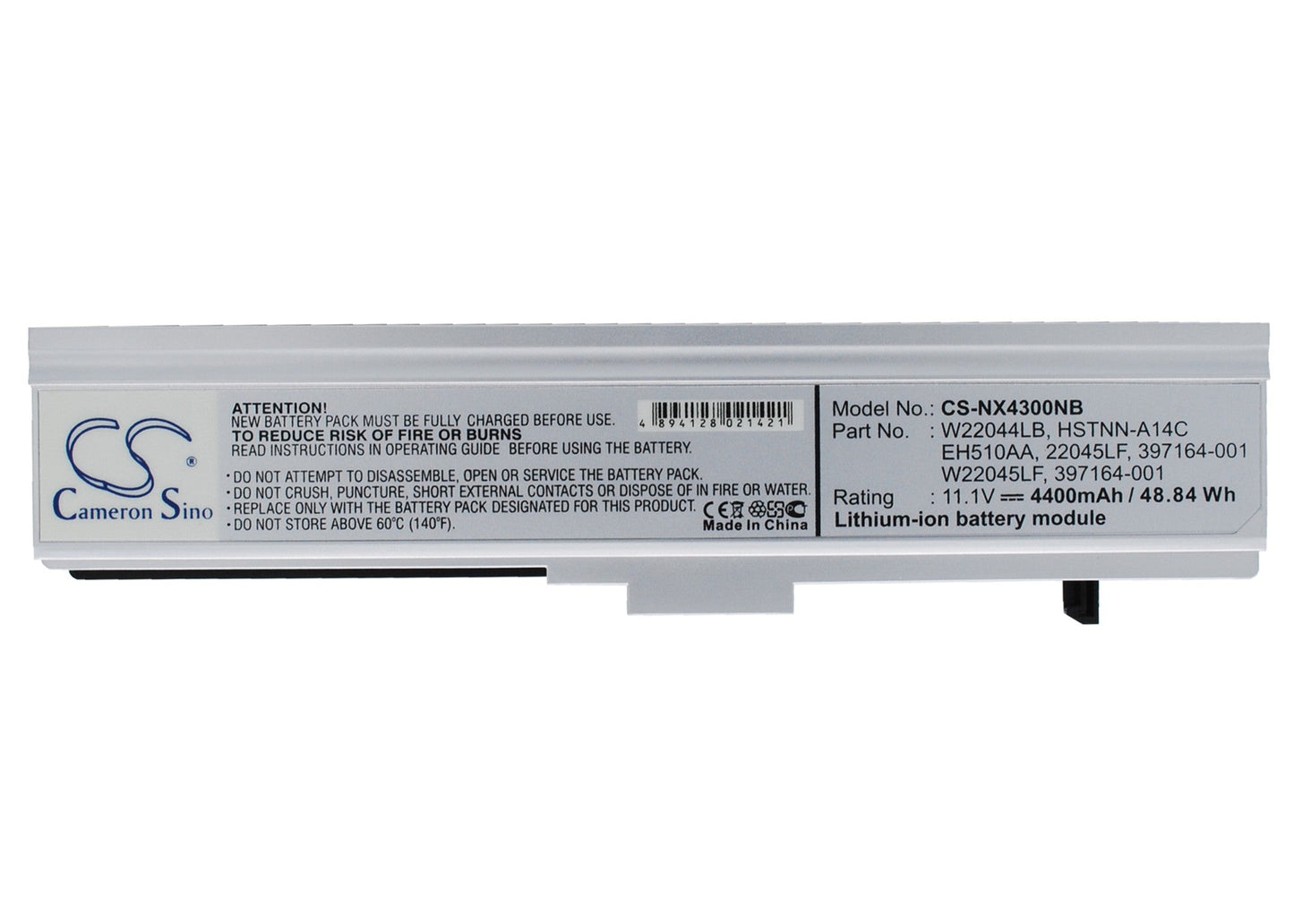 Replacement Battery for Compaq  P-B1800 – Notebook, Laptop – 4400mAh/48.84Wh / 11.1V